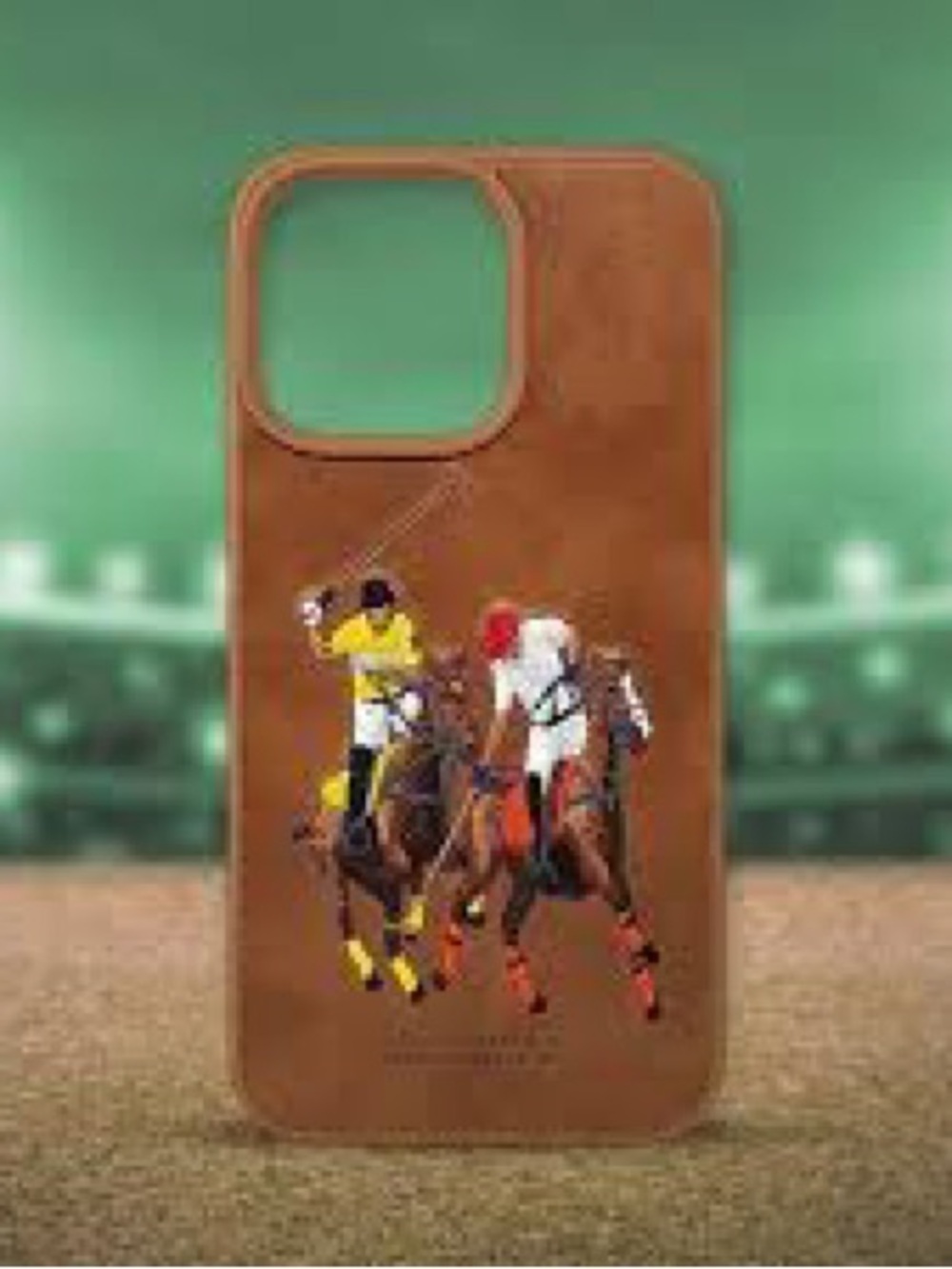 Santa Barbara Jockey Series Brown Polo Leather Back Case for iPhone 14 Pro Max - Picture 2 of 5